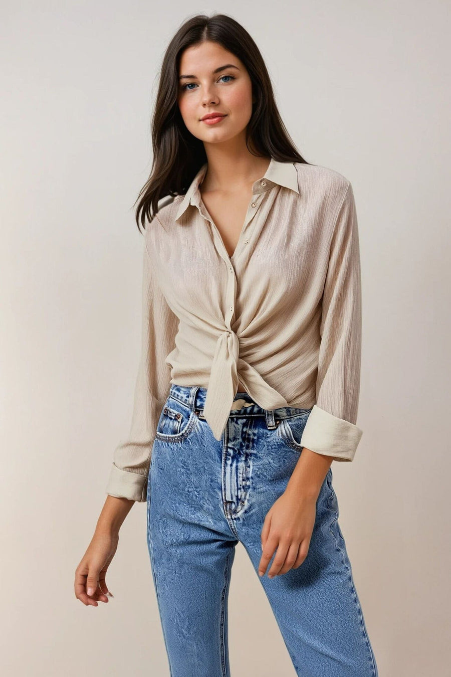 Cara Tie Front Shirt